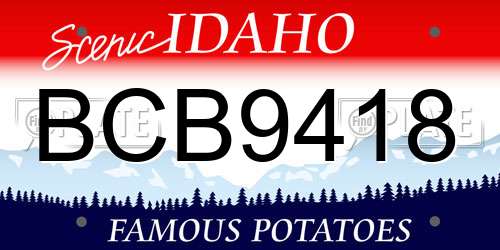 BCB9418 Idaho License Plate