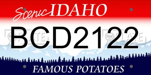 BCD2122 Idaho License Plate