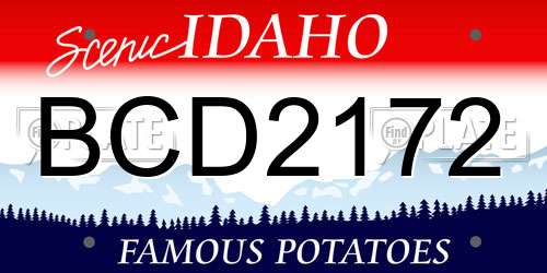 BCD2172 Idaho License Plate