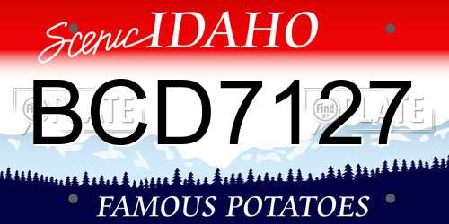 BCD7127 Idaho License Plate