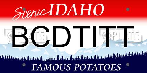 BCDTITT Idaho License Plate