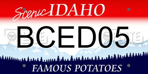 BCED05 Idaho License Plate