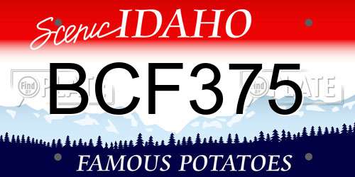 BCF375 Idaho License Plate