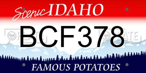 BCF378 Idaho License Plate