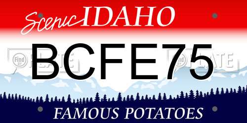 BCFE75 Idaho License Plate