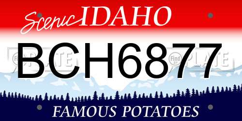 BCH6877 Idaho License Plate