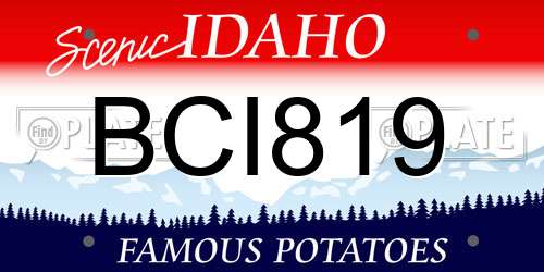 BCI819 Idaho License Plate