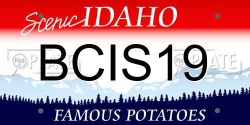 BCIS19 Idaho License Plate