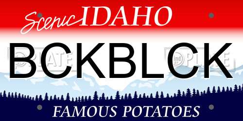BCKBLCK Idaho License Plate