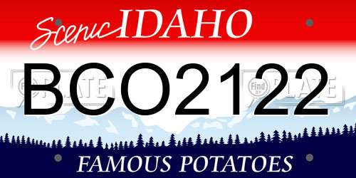 BCO2122 Idaho License Plate