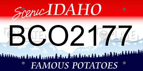 BCO2177 Idaho License Plate