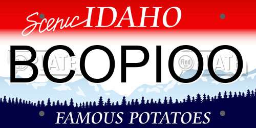 BCOPIOO Idaho License Plate