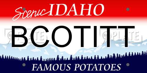 BCOTITT Idaho License Plate