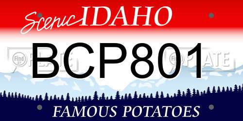 BCP801 Idaho License Plate