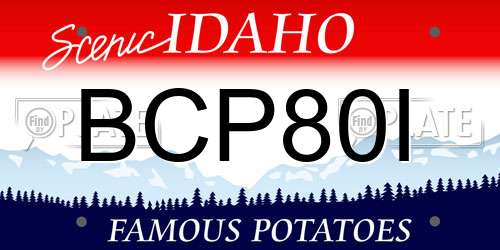 BCP80I Idaho License Plate