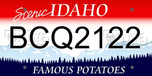 BCQ2122 Idaho License Plate