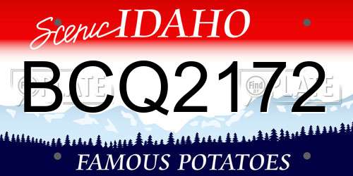 BCQ2172 Idaho License Plate
