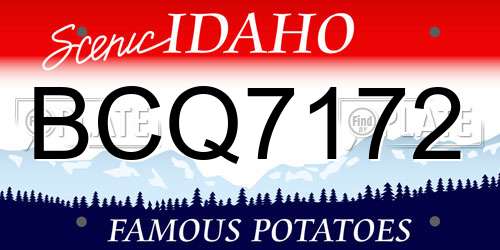 BCQ7172 Idaho License Plate