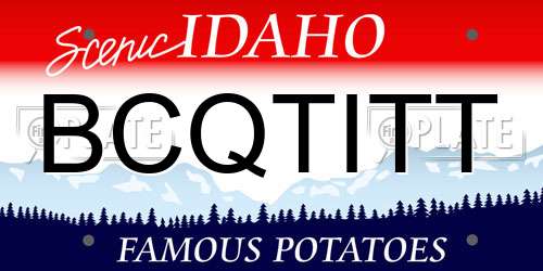 BCQTITT Idaho License Plate