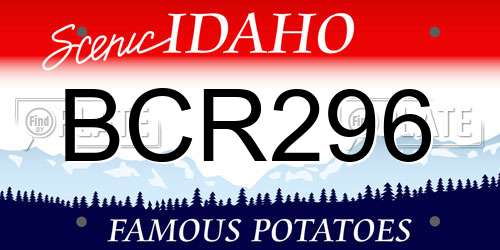 BCR296 Idaho License Plate