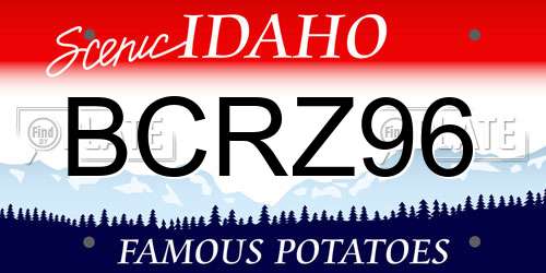 BCRZ96 Idaho License Plate