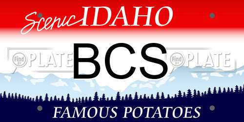 BCS Idaho License Plate