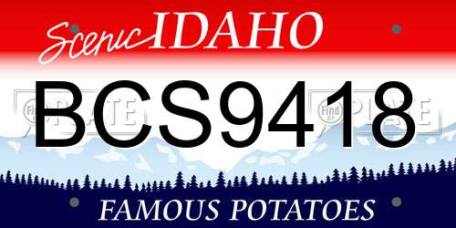 BCS9418 Idaho License Plate
