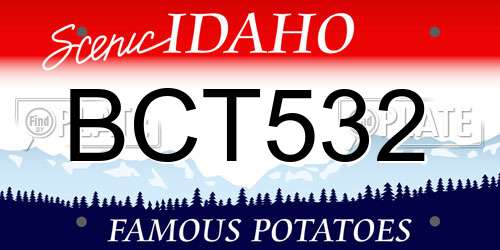 BCT532 Idaho License Plate
