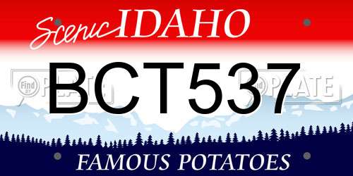 BCT537 Idaho License Plate