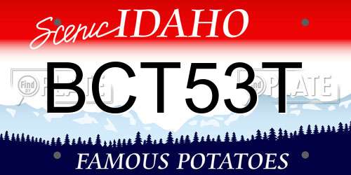 BCT53T Idaho License Plate
