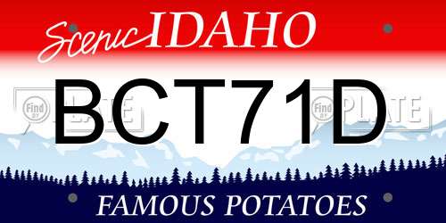 BCT71D Idaho License Plate