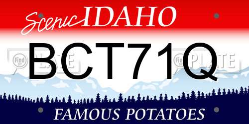 BCT71Q Idaho License Plate