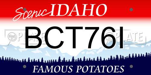 BCT76I Idaho License Plate