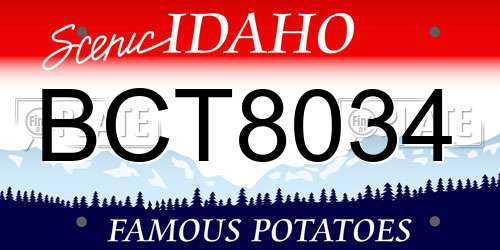 BCT8034 Idaho License Plate