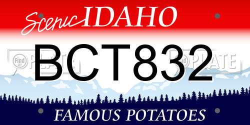 BCT832 Idaho License Plate