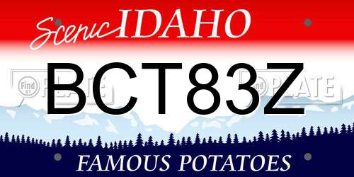 BCT83Z Idaho License Plate