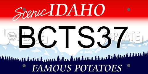 BCTS37 Idaho License Plate