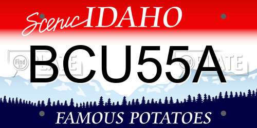 BCU55A Idaho License Plate