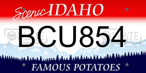BCU854 Idaho License Plate