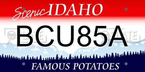 BCU85A Idaho License Plate