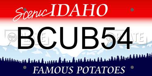 BCUB54 Idaho License Plate