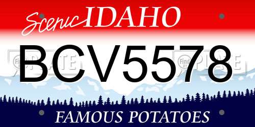 BCV5578 Idaho License Plate