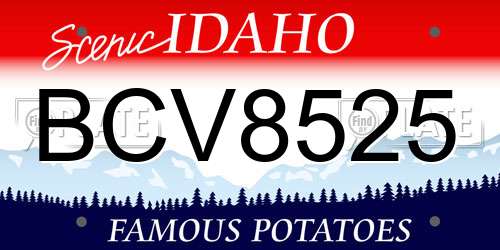 BCV8525 Idaho License Plate