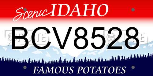 BCV8528 Idaho License Plate