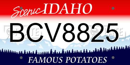 BCV8825 Idaho License Plate