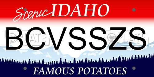 BCVSSZS Idaho License Plate