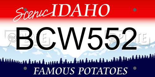 BCW552 Idaho License Plate