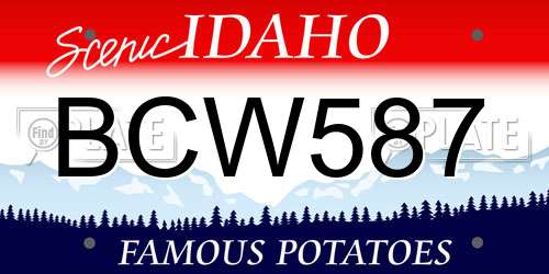 BCW587 Idaho License Plate