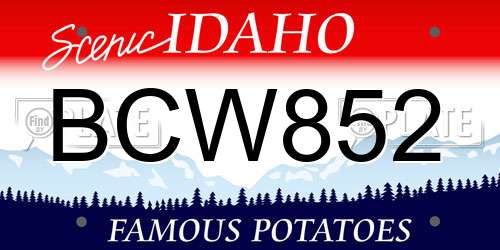 BCW852 Idaho License Plate