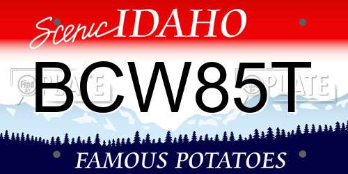 BCW85T Idaho License Plate